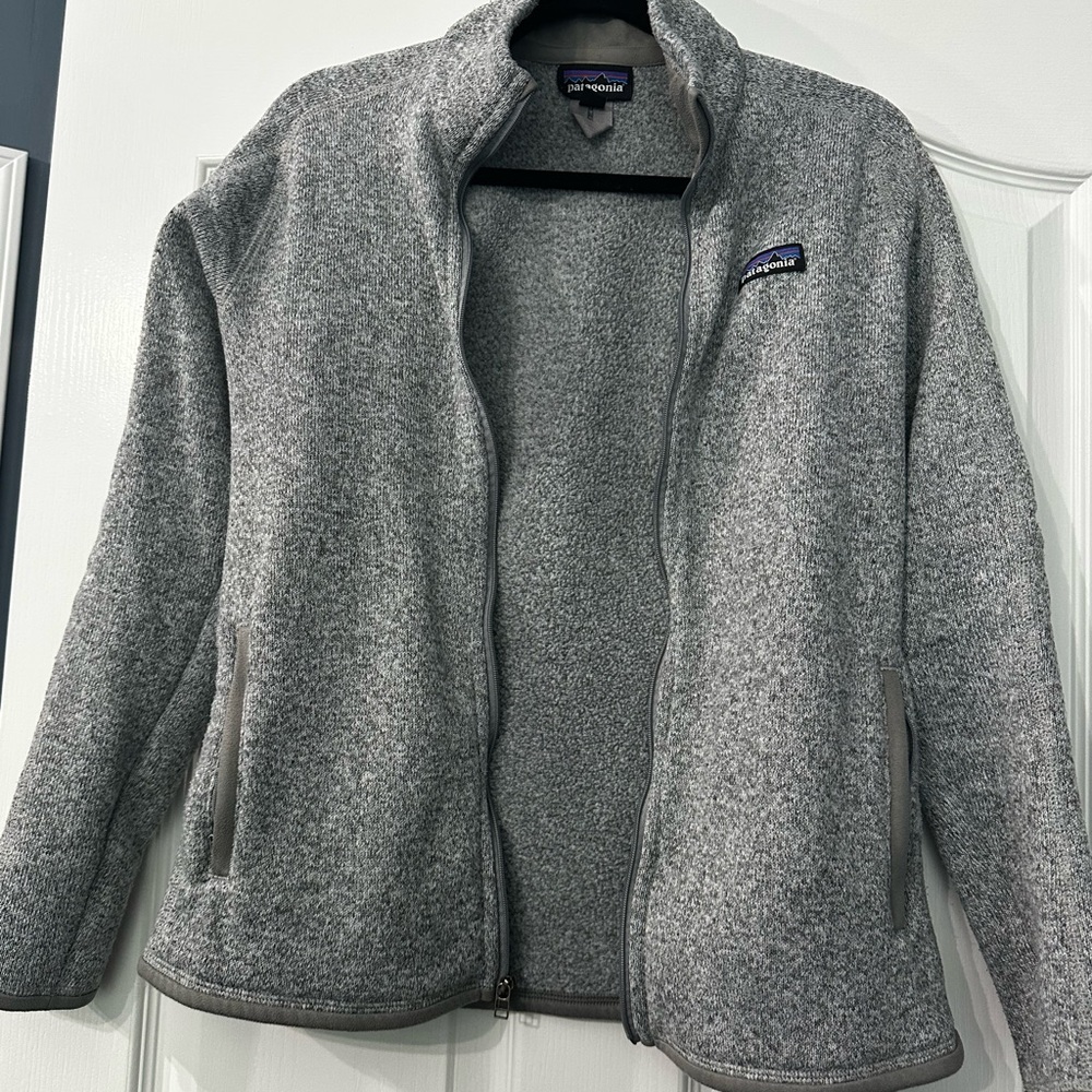Pre-owned Patagonia Gray Full-Zip Fleece Jacket, M
